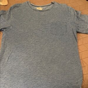 Faherty Blue Short Sleeve Tee Essential Crew Neck